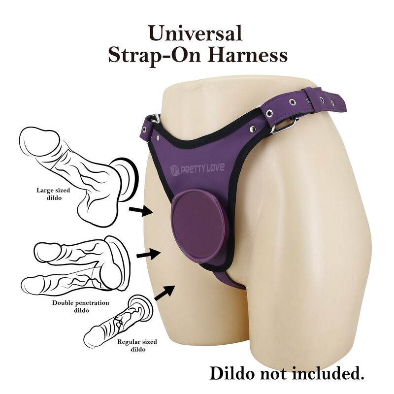 Pretty Love-Chiloți Ham Strap-on Universal Mov și Negru 5 PRETTY LOVE - UNIVERSAL STRAP-ON HARNESS BRIEFS PURPLE AND BLACK · Strapon & Harness (imaginea 5)