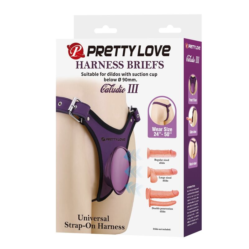 Pretty Love-Chiloți Ham Strap-on Universal Mov și Negru 6 PRETTY LOVE - UNIVERSAL STRAP-ON HARNESS BRIEFS PURPLE AND BLACK · Strapon & Harness (imaginea 6)