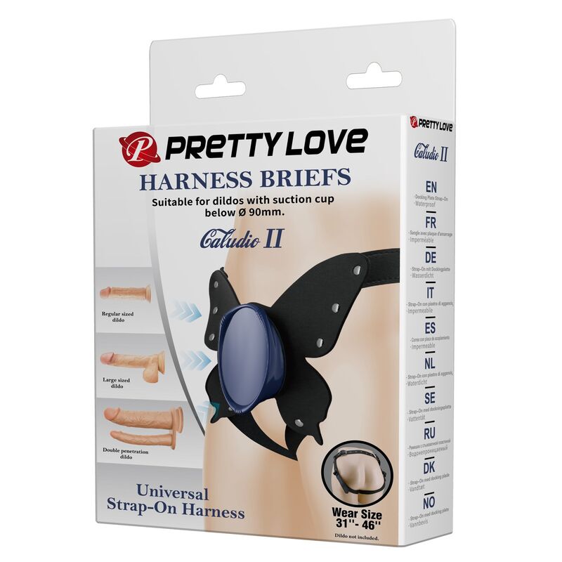Pretty Love-Chiloți Ham Strap-on Universal Negru și Albastru 3 PRETTY LOVE - UNIVERSAL STRAP-ON HARNESS BRIEFS BLACK AND BLUE · Strapon & Harness (imaginea 3)