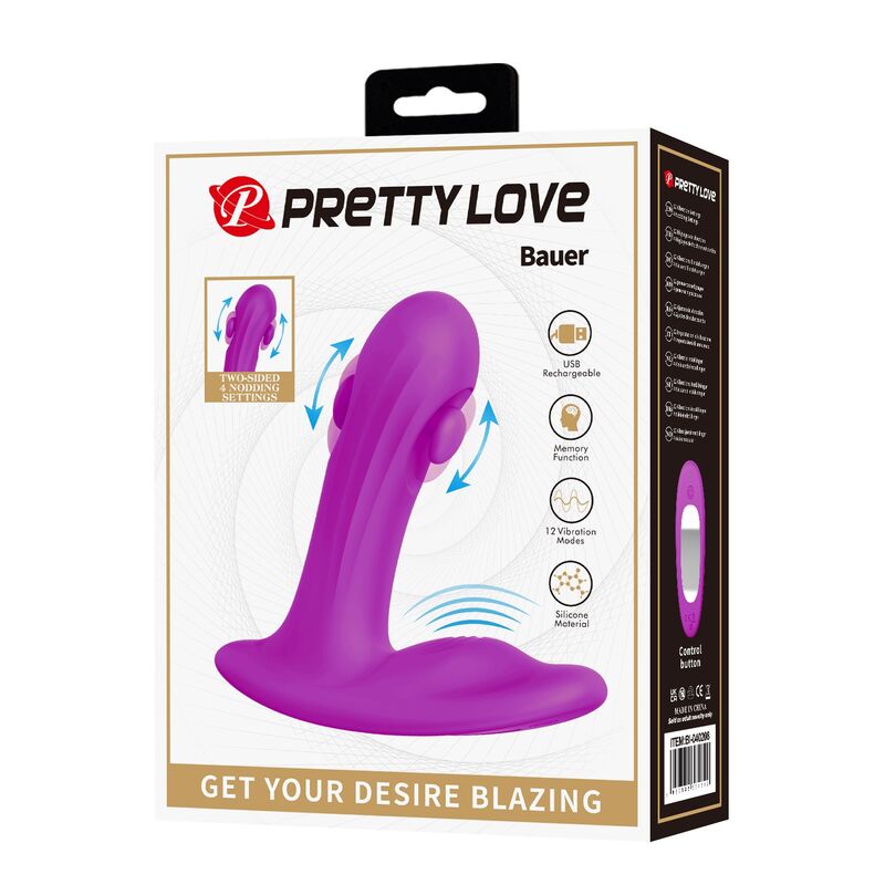 Pretty Love-Bauer Masager Prostată Reîncărcabil Mov 6 PRETTY LOVE - BAUER RECHARGEABLE PROSTATE MASSAGER 12 MODES PURPLE · Vibratoare (imaginea 6)