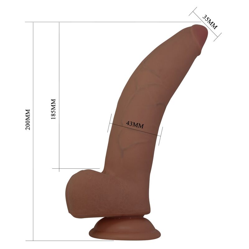 PRETTY LOVE - CUTHBERT REALISTIC FLEXIBLE DILDO 20 CM Ø 5 CM TPE BROWN · Dildo & Stimulatoare (imaginea 6)