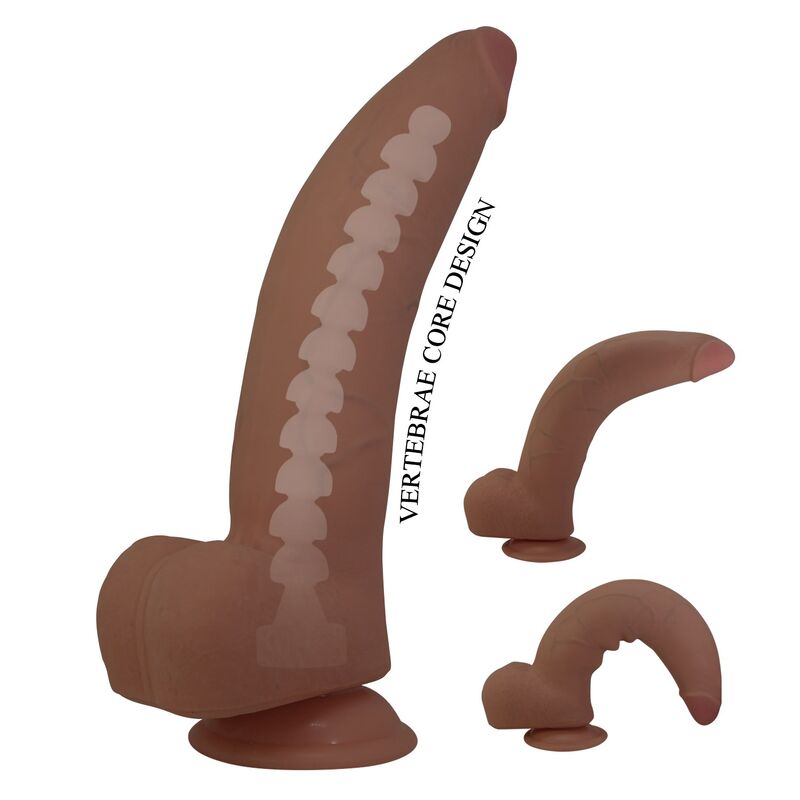 PRETTY LOVE - CUTHBERT REALISTIC FLEXIBLE DILDO 20 CM Ø 5 CM TPE BROWN · Dildo & Stimulatoare (imaginea 7)