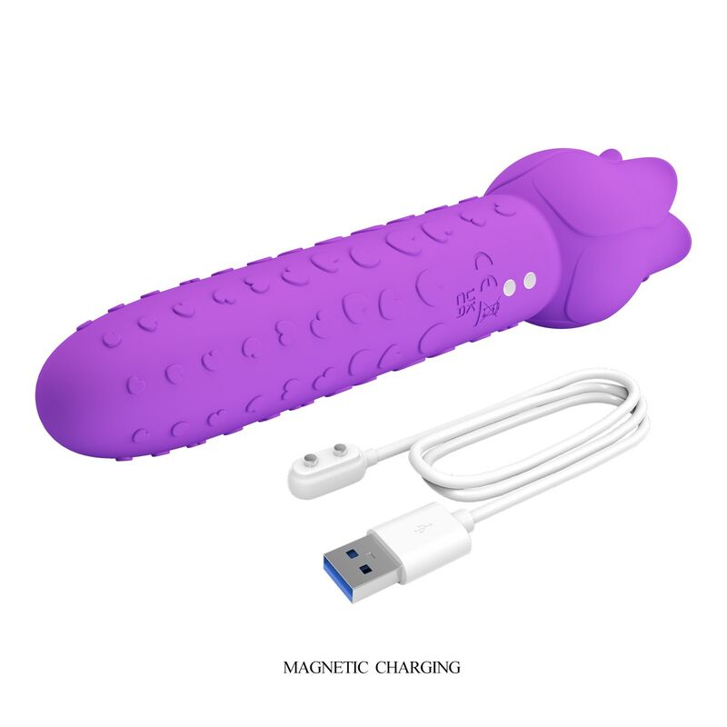 PRETTY LOVE - DANNELL RECHARGEABLE ORAL AND CLITORAL STIMULATOR VIBRATOR PURPLE · Vibratoare (imaginea 10)