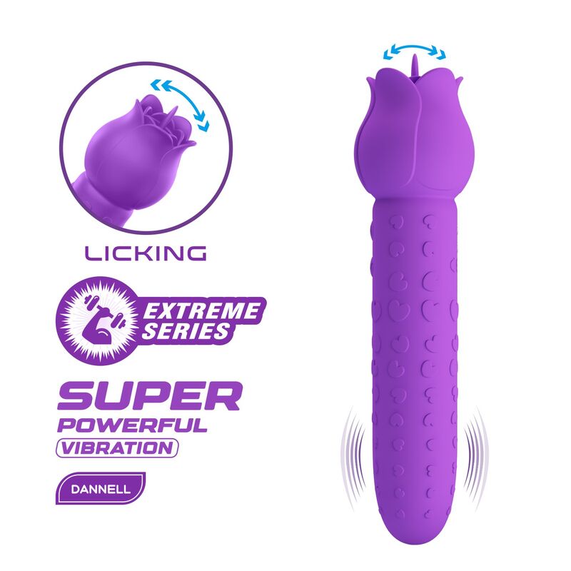 PRETTY LOVE - DANNELL RECHARGEABLE ORAL AND CLITORAL STIMULATOR VIBRATOR PURPLE · Vibratoare (imaginea 4)