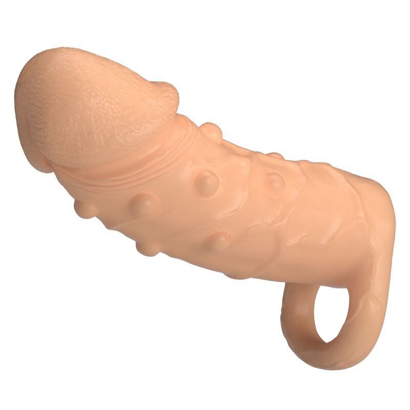 PRETTY LOVE - DORT PENIS EXTENSION SLEEVE 14 CM Ø 4 CM NATURAL · Inele & Mansoane Penis (imaginea 6)