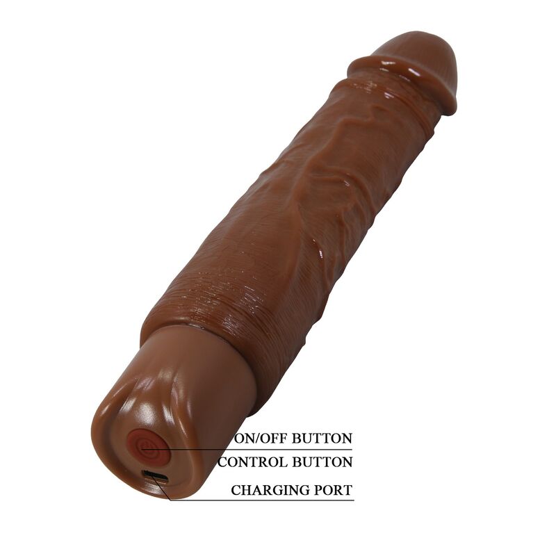 PRETTY LOVE - DUKE REALISTIC VIBRATOR 23.5 CM Ø 4.8 CM BROWN · Vibratoare (imaginea 8)