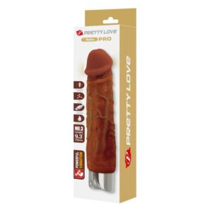 PRETTY LOVE - DUKE REALISTIC VIBRATOR 23.5 CM Ø 4.8 CM BROWN · Vibratoare (imaginea 4)
