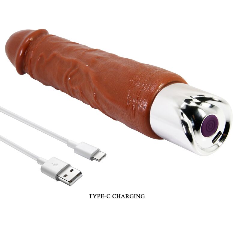 PRETTY LOVE - DUKE REALISTIC VIBRATOR 23.5 CM Ø 4.8 CM BROWN · Vibratoare (imaginea 3)