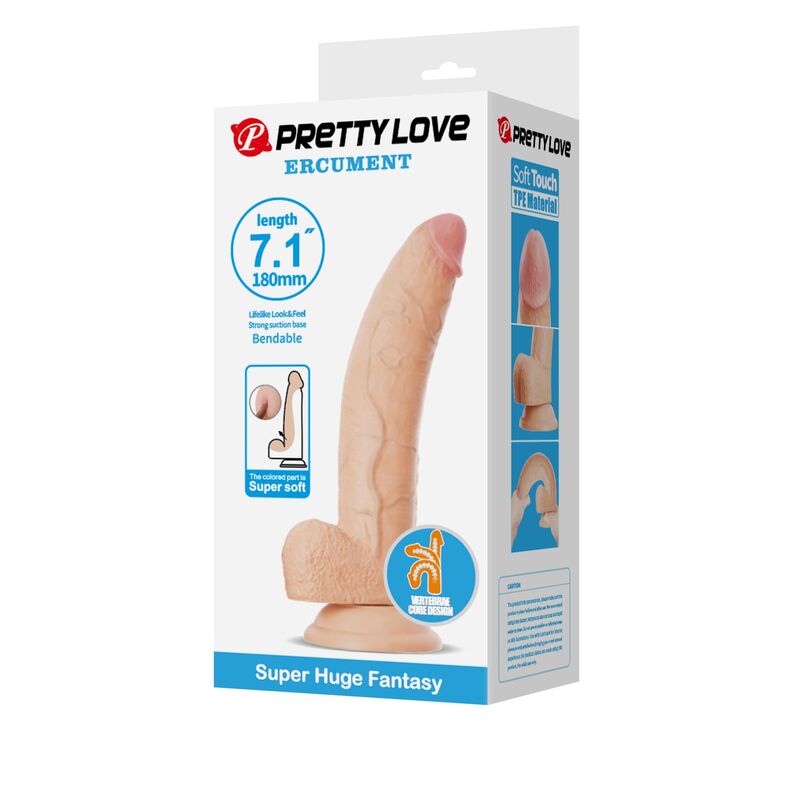 Pretty Love-Ellcument Dildo Realist Flexibil 18 cm 3 PRETTY LOVE - ELLCUMENT REALISTIC FLEXIBLE DILDO 18 CM Ø 4.5 CM TPE NATURAL · Dildo & Stimulatoare (imaginea 3)