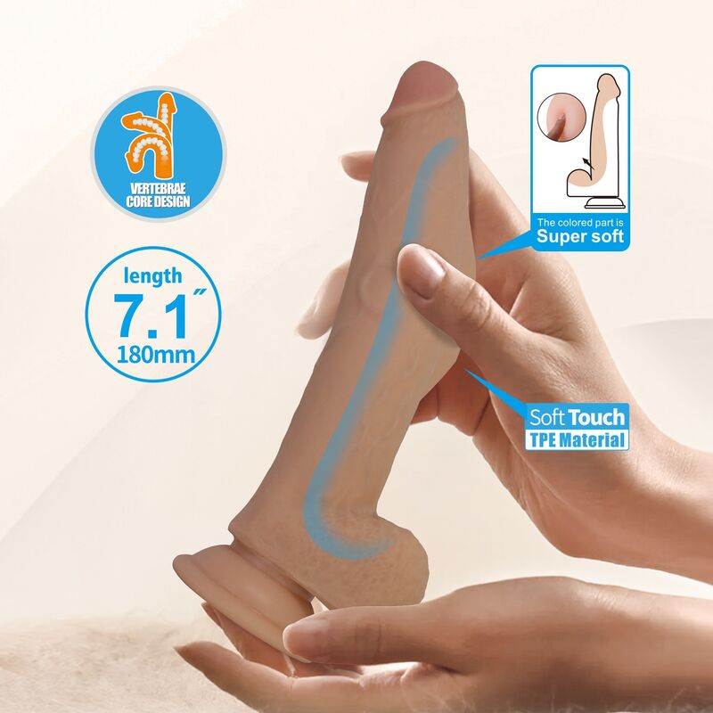 Pretty Love-Ellcument Dildo Realist Flexibil 18 cm 7 PRETTY LOVE - ELLCUMENT REALISTIC FLEXIBLE DILDO 18 CM Ø 4.5 CM TPE NATURAL · Dildo & Stimulatoare (imaginea 7)