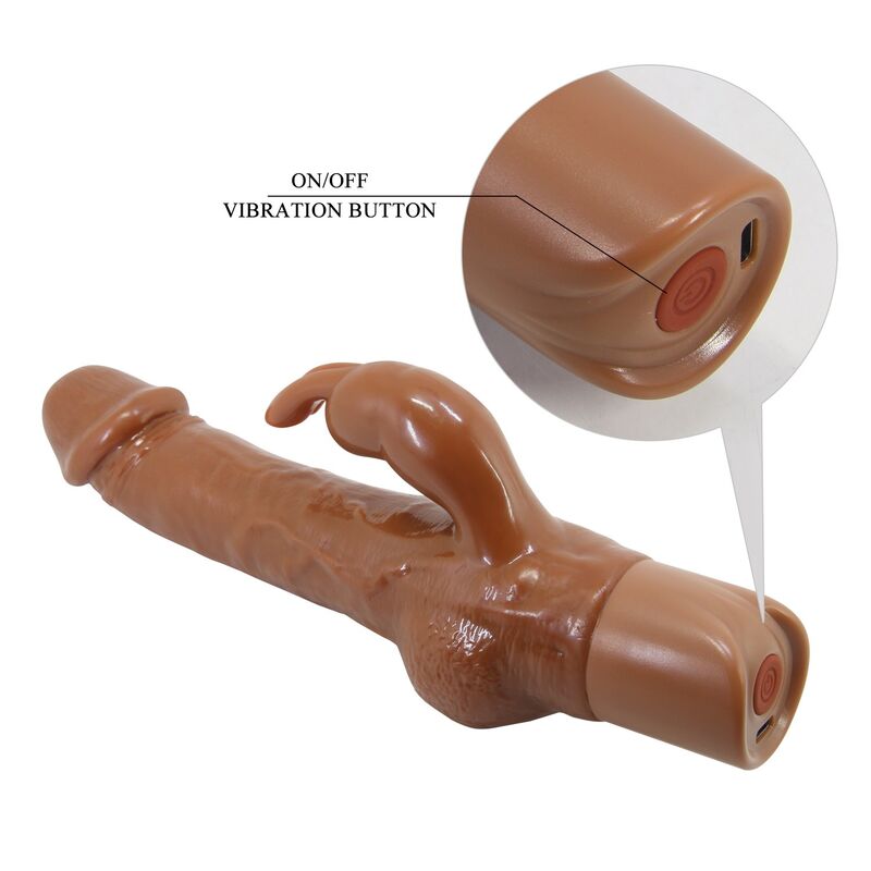 Pretty Love-Ellison Vibrator Rabbit Realist 22,6 cm Maro 5 PRETTY LOVE - ELLISON REALISTIC RABBIT VIBRATOR 22.6 CM Ø 4.2 CM BROWN · Vibratoare (imaginea 5)