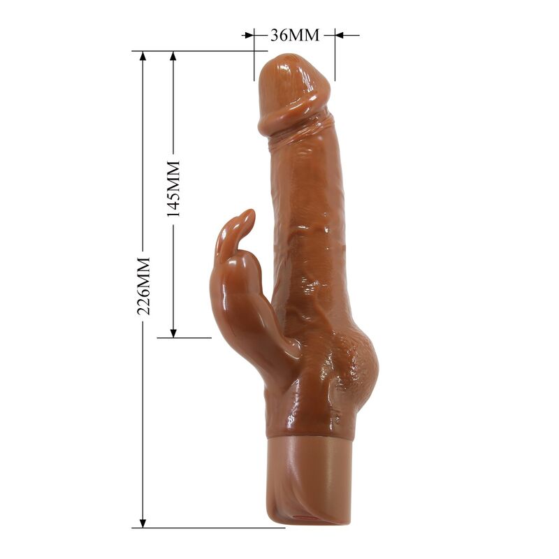 Pretty Love-Ellison Vibrator Rabbit Realist 22,6 cm Maro 6 PRETTY LOVE - ELLISON REALISTIC RABBIT VIBRATOR 22.6 CM Ø 4.2 CM BROWN · Vibratoare (imaginea 6)