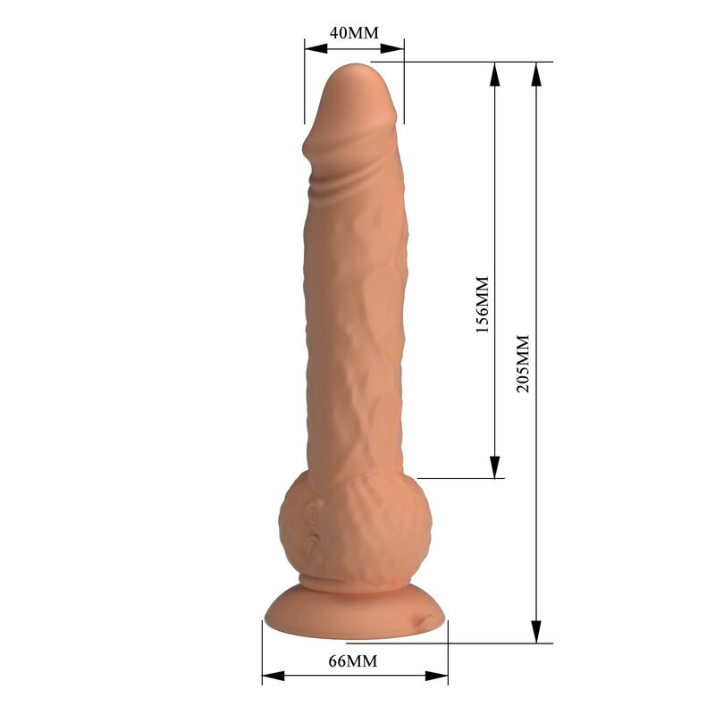 PRETTY LOVE - EREN THRUSTING VIBRATING DILDO 20.5 CM Ø 4.5 CM NATURAL · Jucarii Anale (imaginea 7)