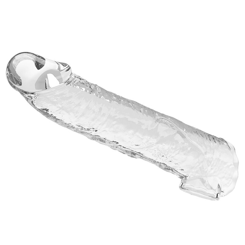 PRETTY LOVE - ADJUSTABLE PENIS EXTENSION SLEEVE 26 CM Ø 4 CM TRANSPARENT · Inele & Mansoane Penis (imaginea 6)