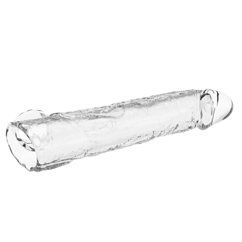 PRETTY LOVE - ADJUSTABLE PENIS EXTENSION SLEEVE 26 CM Ø 4 CM TRANSPARENT · Inele & Mansoane Penis (imaginea 5)