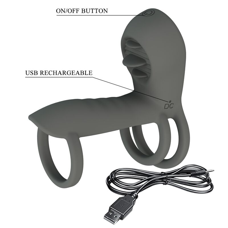 PRETTY LOVE - PEN SLEEVE WITH DUAL STIMULATION AND ORAL EFFECT · Inele & Mansoane Penis (imaginea 4)
