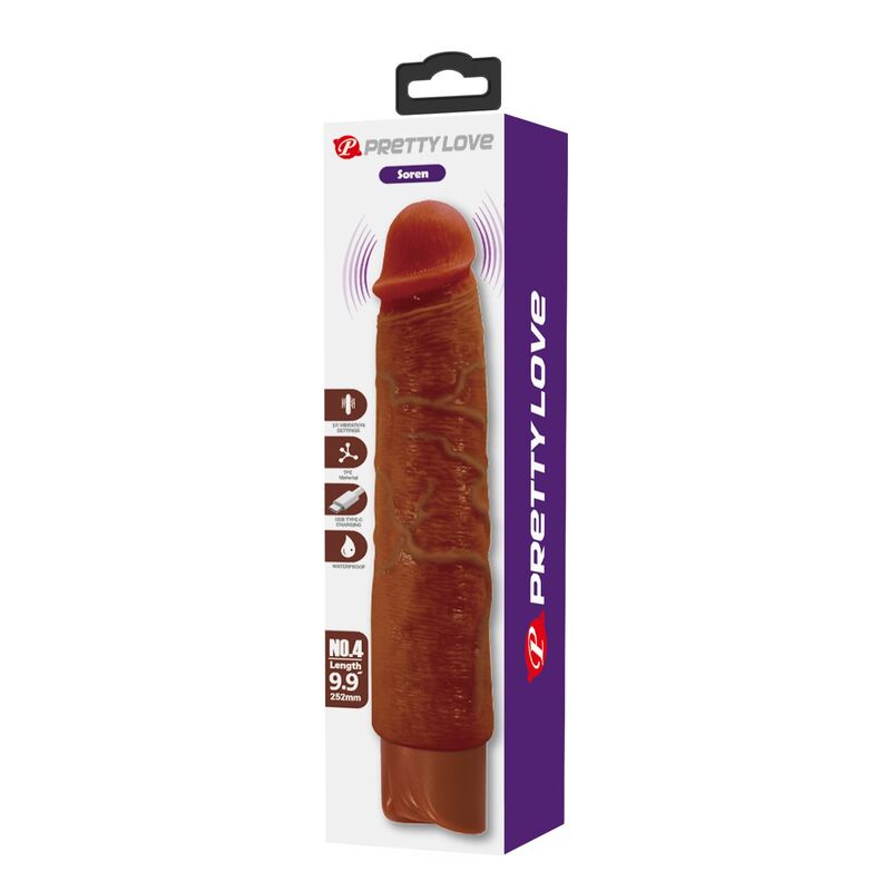 Pretty Love-Gavin Vibrator Realist 25 cm Maro 7 PRETTY LOVE - GAVIN REALISTIC VIBRATOR 25 CM Ø 5 CM BROWN — PIPEDREAMS · Masturbatoare (imaginea 7)