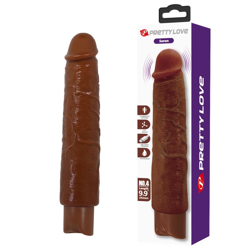 Pretty Love-Gavin Vibrator Realist 25 cm Maro 62 Pretty Love-Gavin Vibrator Realist 25 cm Maro