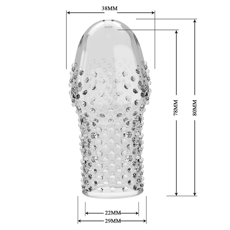 Pretty Love-Geek's Manșon Texturat pentru Penis Transparent 3 PRETTY LOVE - GEEK'S PENIS SLEEVE GET YOUR PENIS THICKER TRANSPARENT · Inele & Mansoane Penis (imaginea 3)