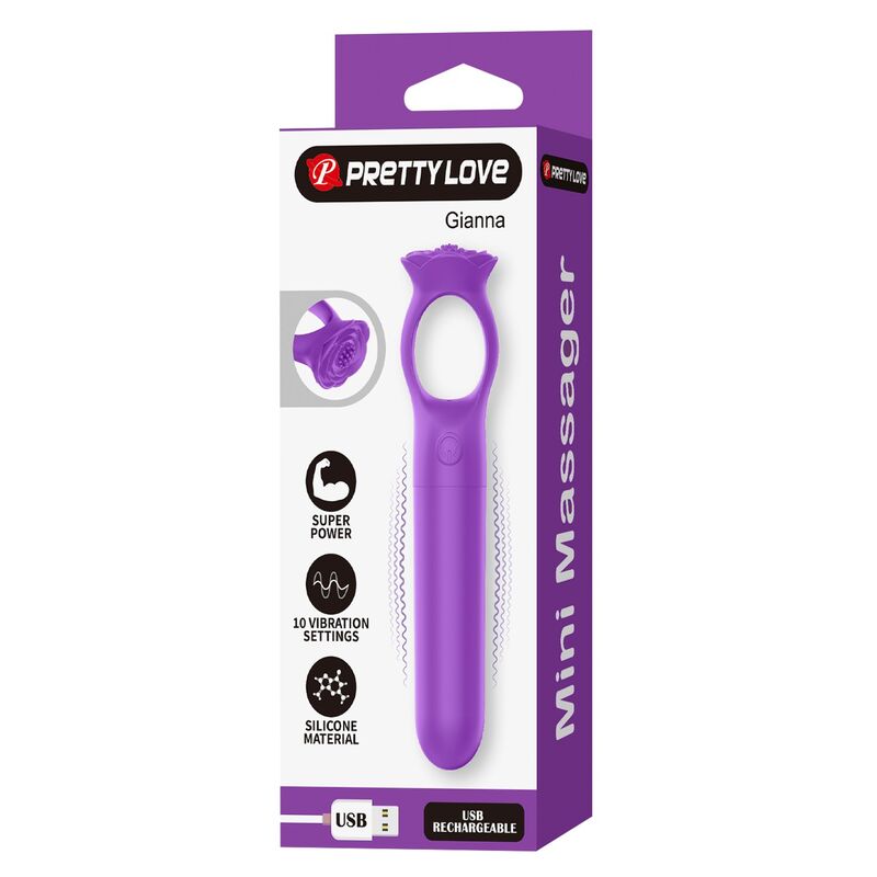PRETTY LOVE - GIANA RECHARGEABLE MINI VIBRATOR MASSAGER PURPLE · Vibratoare (imaginea 5)