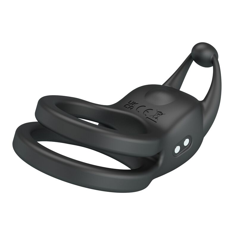 PRETTY LOVE - GOODWIN RECHARGEABLE DOUBLE VIBRATING COCK RING BLACK · Inele & Mansoane Penis (imaginea 2)