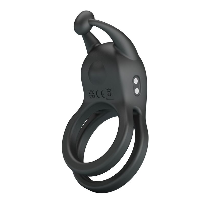 PRETTY LOVE - GOODWIN RECHARGEABLE DOUBLE VIBRATING COCK RING BLACK · Inele & Mansoane Penis (imaginea 4)