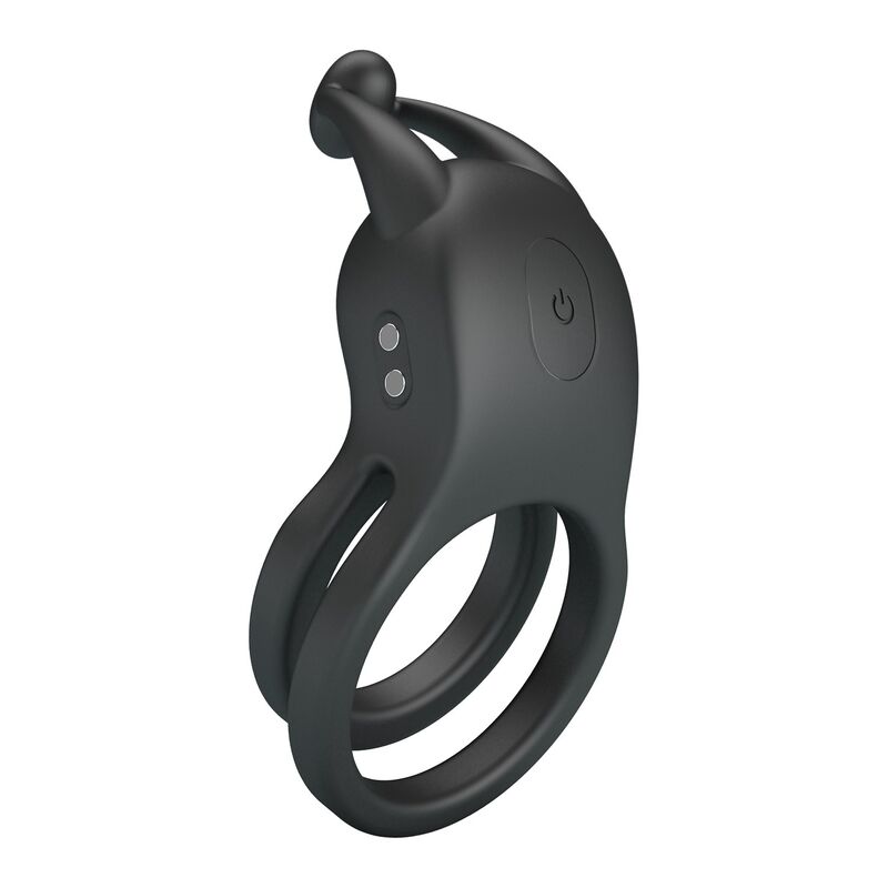 PRETTY LOVE - GOODWIN RECHARGEABLE DOUBLE VIBRATING COCK RING BLACK · Inele & Mansoane Penis (imaginea 6)