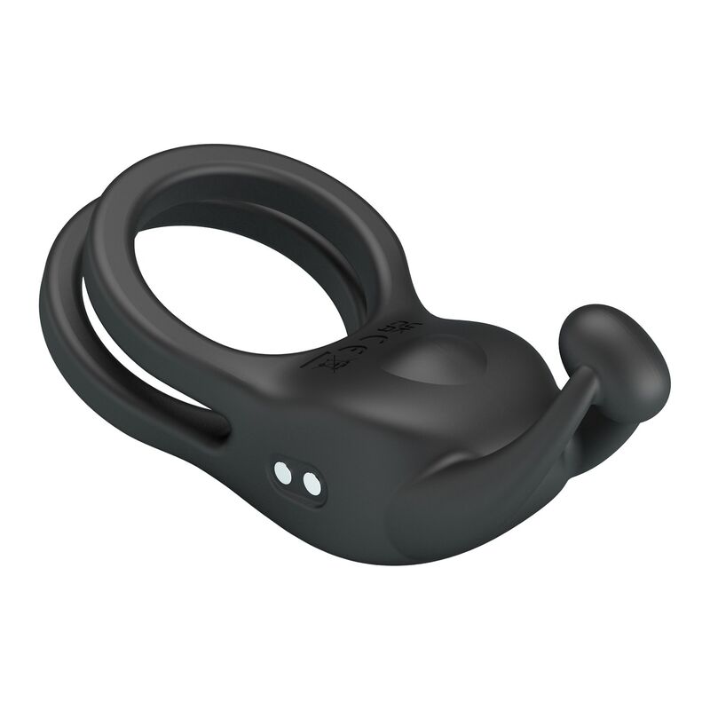 PRETTY LOVE - GOODWIN RECHARGEABLE DOUBLE VIBRATING COCK RING BLACK · Inele & Mansoane Penis (imaginea 7)