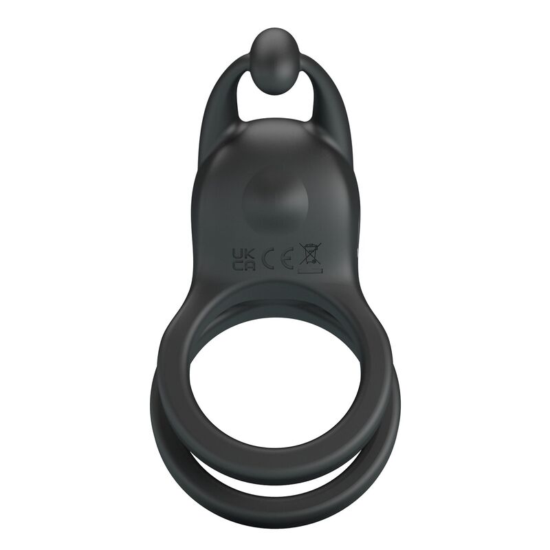 PRETTY LOVE - GOODWIN RECHARGEABLE DOUBLE VIBRATING COCK RING BLACK · Inele & Mansoane Penis (imaginea 5)
