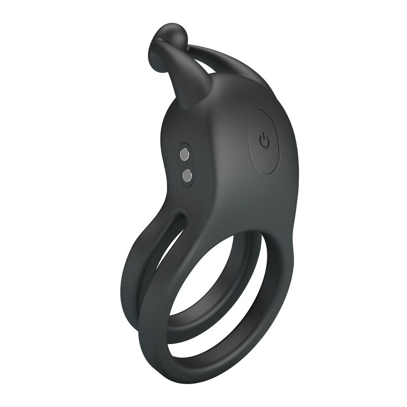 PRETTY LOVE - GOODWIN RECHARGEABLE DOUBLE VIBRATING COCK RING BLACK · Inele & Mansoane Penis