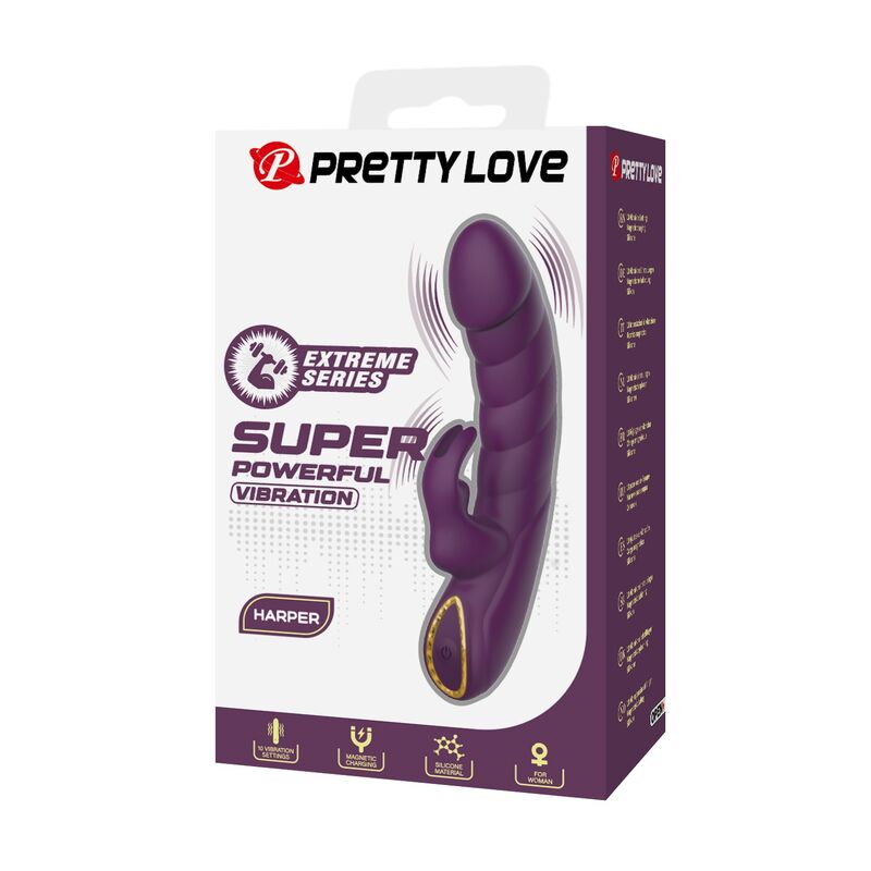 PRETTY LOVE - HARPER RECHARGEABLE RABBIT VIBRATOR 10 FUNCTIONS PURPLE · Vibratoare (imaginea 7)