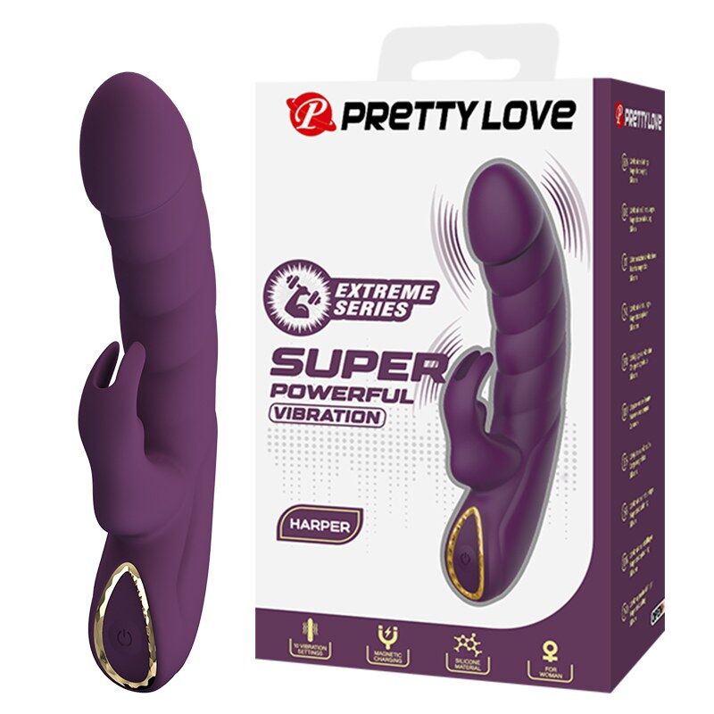 PRETTY LOVE - HARPER RECHARGEABLE RABBIT VIBRATOR 10 FUNCTIONS PURPLE · Vibratoare