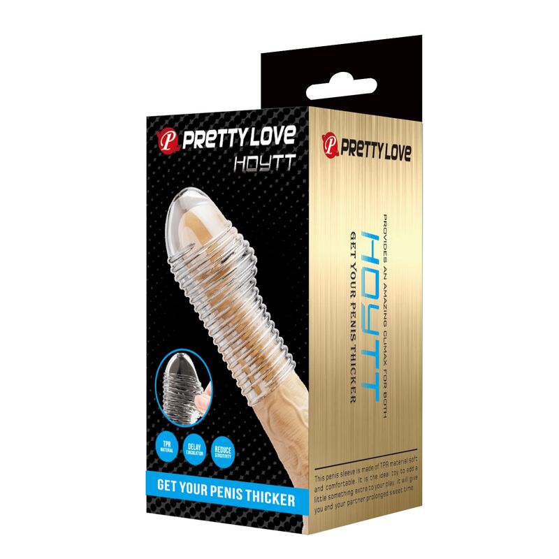 PRETTY LOVE - HOTTT PENIS SLEEVE GET YOUR PENIS THICKER TRANSPARENT · Inele & Mansoane Penis (imaginea 7)
