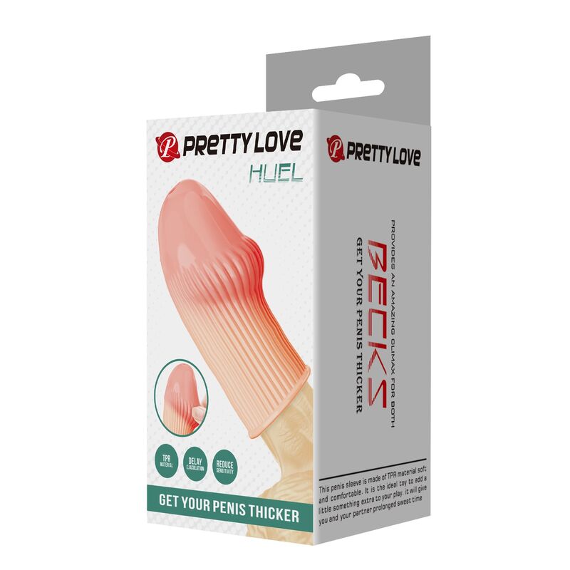 PRETTY LOVE - HUEL PENIS SLEEVE GET YOUR PENIS THICKER FLESH COLOR · Inele & Mansoane Penis (imaginea 6)
