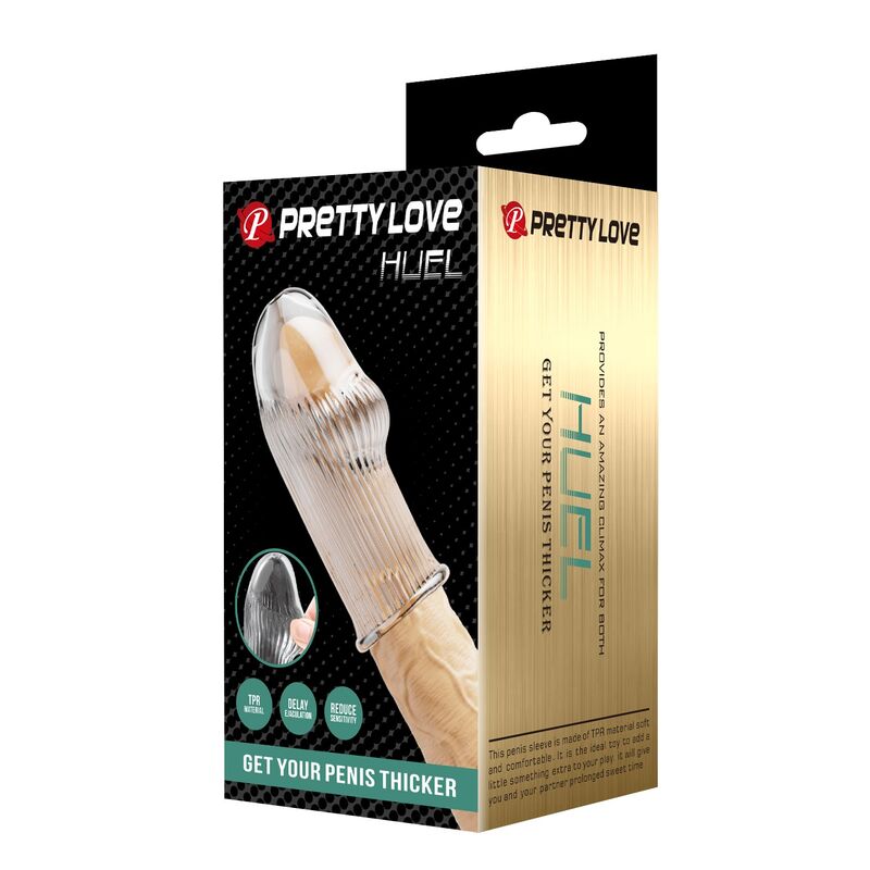 Pretty Love-Huel Manșon pentru Penis Transparent 5 PRETTY LOVE - HUEL PENIS SLEEVE GET YOUR PENIS THICKER TRANSPARENT · Inele & Mansoane Penis (imaginea 5)