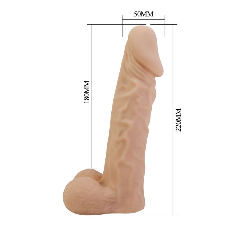 PRETTY LOVE - JOLYON HARNESS WITH FLEXIBLE DILDO 22 CM Ø 4.8 CM NATURAL · Dildo & Stimulatoare (imaginea 6)