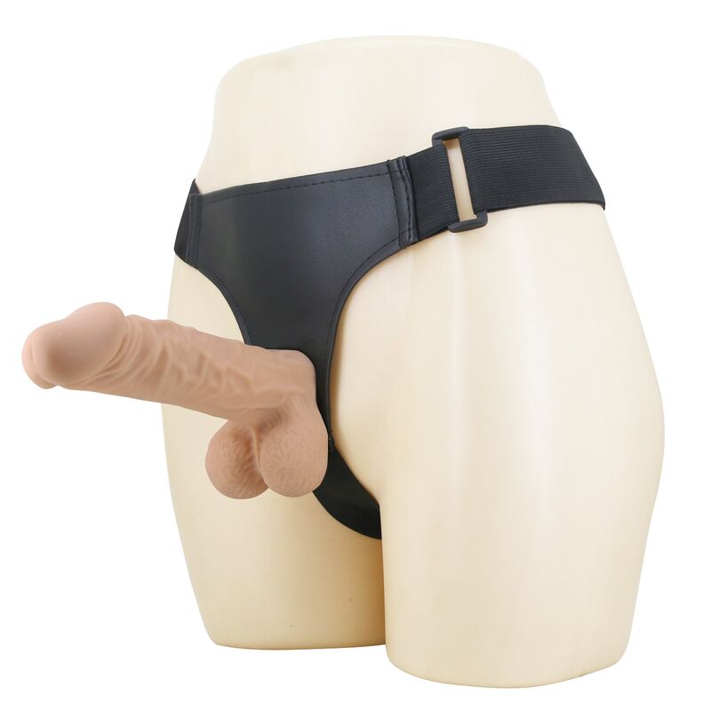 PRETTY LOVE - JOLYON HARNESS WITH FLEXIBLE DILDO 22 CM Ø 4.8 CM NATURAL · Dildo & Stimulatoare (imaginea 2)