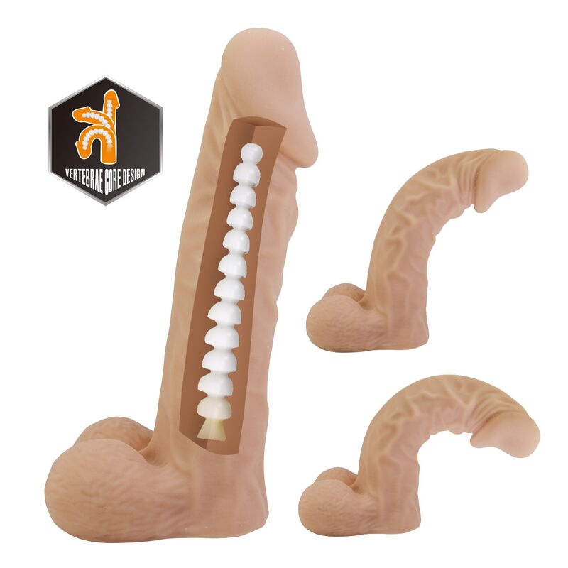 PRETTY LOVE - JOLYON HARNESS WITH FLEXIBLE DILDO 22 CM Ø 4.8 CM NATURAL · Dildo & Stimulatoare (imaginea 7)