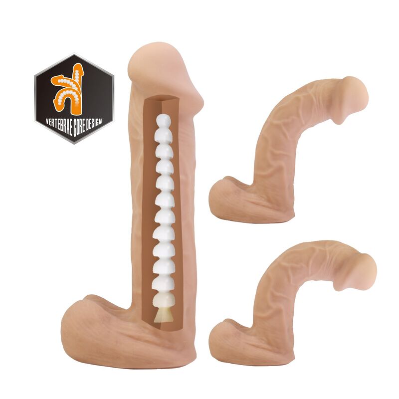 PRETTY LOVE - KASPAR HARNESS WITH FLEXIBLE DILDO 21 CM Ø 5 CM NATURAL · Dildo & Stimulatoare (imaginea 5)