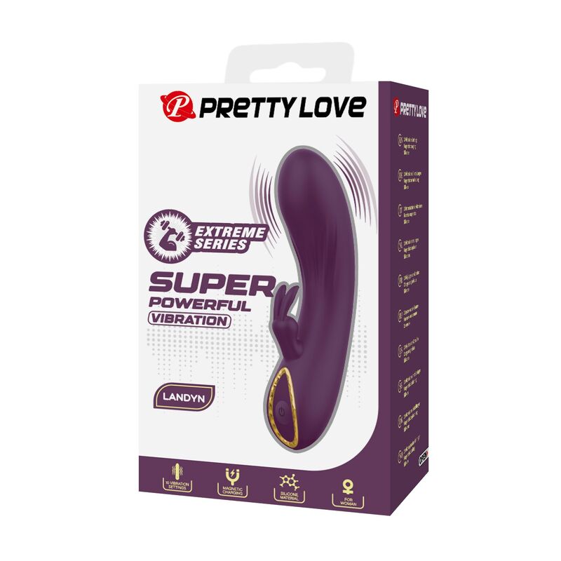 PRETTY LOVE - LANDYN RECHARGEABLE RABBIT VIBRATOR 10 FUNCTIONS PURPLE · Vibratoare (imaginea 7)