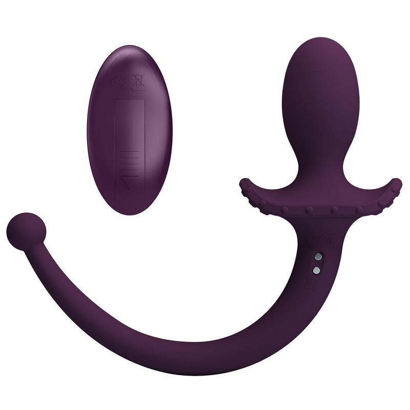 PRETTY LOVE - LIOEA VIBRATING ANAL PLUG WITH TAIL 12 FUNCTIONS PURPLE REMOTE CONTROL · Jucarii Anale (imaginea 7)