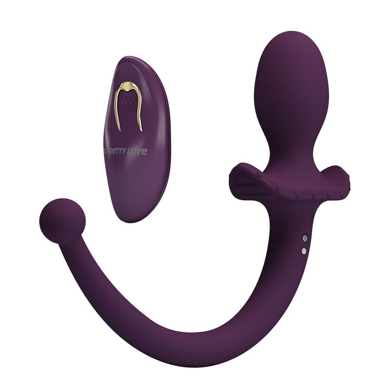 PRETTY LOVE - LIOEA VIBRATING ANAL PLUG WITH TAIL 12 FUNCTIONS PURPLE REMOTE CONTROL · Jucarii Anale