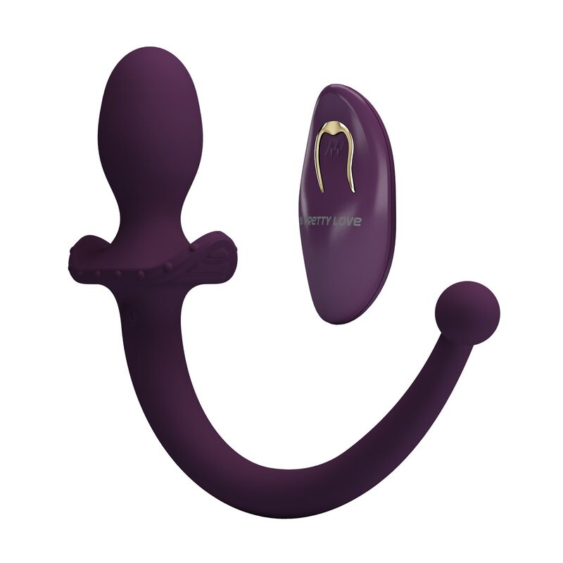 PRETTY LOVE - LIOEA VIBRATING ANAL PLUG WITH TAIL 12 FUNCTIONS PURPLE REMOTE CONTROL · Jucarii Anale (imaginea 2)
