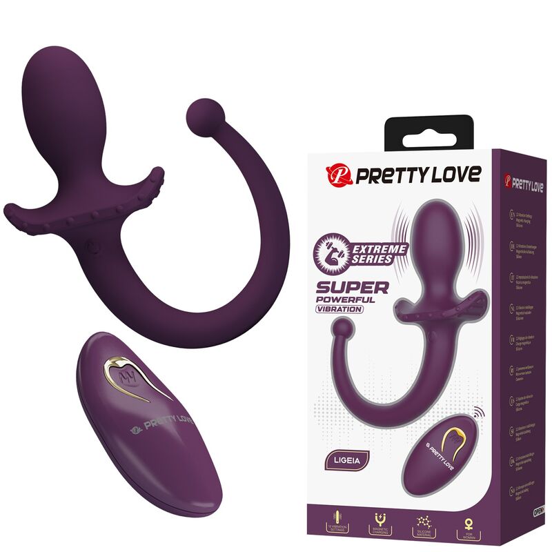 PRETTY LOVE - LIOEA VIBRATING ANAL PLUG WITH TAIL 12 FUNCTIONS PURPLE REMOTE CONTROL · Jucarii Anale (imaginea 10)