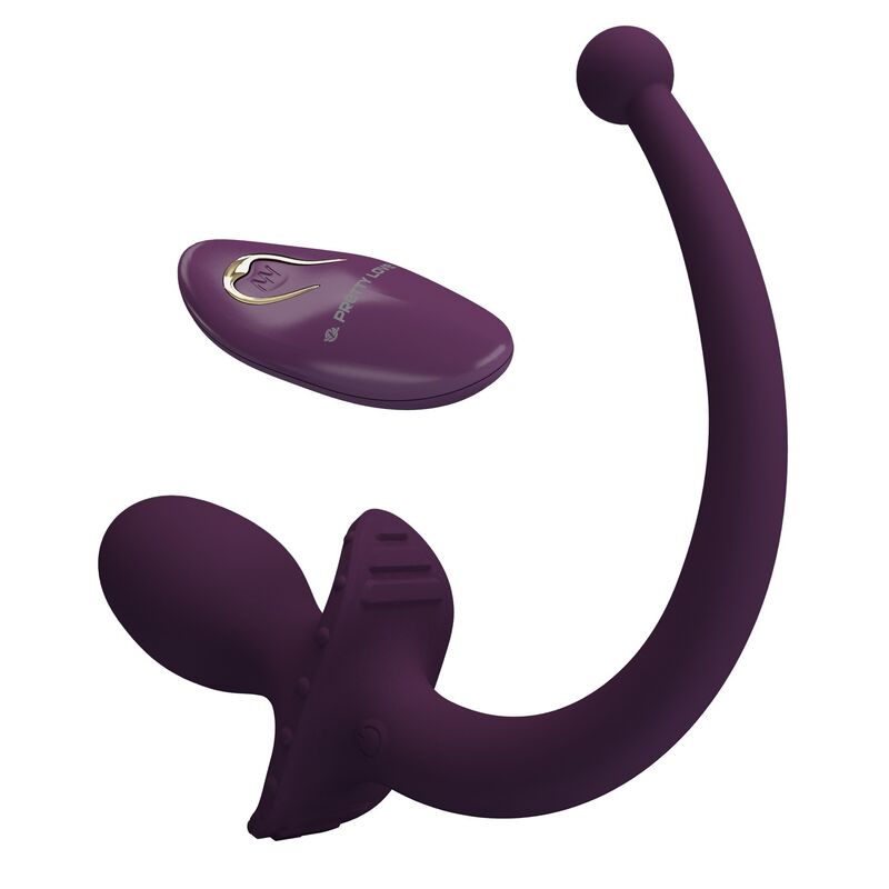 PRETTY LOVE - LIOEA VIBRATING ANAL PLUG WITH TAIL 12 FUNCTIONS PURPLE REMOTE CONTROL · Jucarii Anale (imaginea 3)