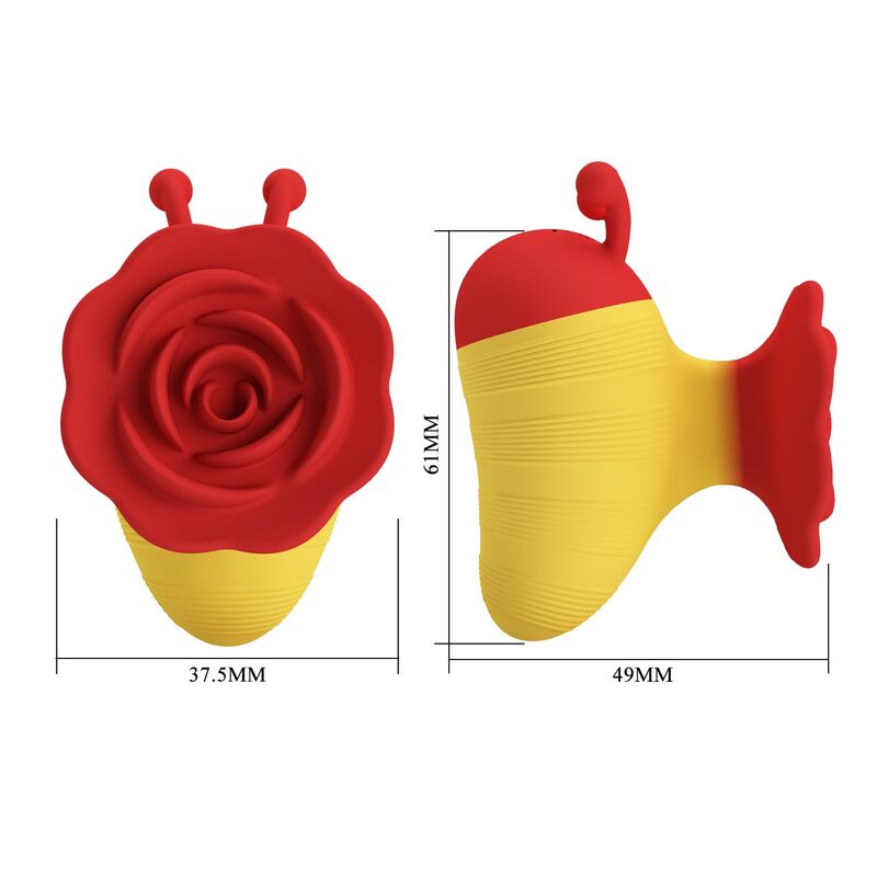 PRETTY LOVE - LITTLE BEE RECHARGEABLE CLITORAL STIMULATOR 7 MODES RED/YELLOW · Vibratoare (imaginea 2)