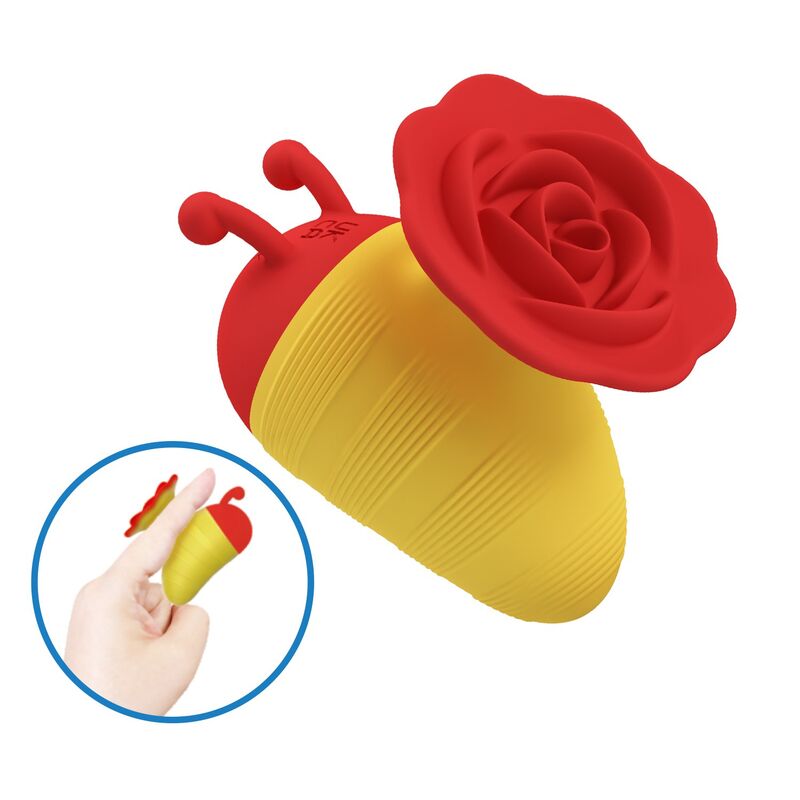 PRETTY LOVE - LITTLE BEE RECHARGEABLE CLITORAL STIMULATOR 7 MODES RED/YELLOW · Vibratoare (imaginea 9)