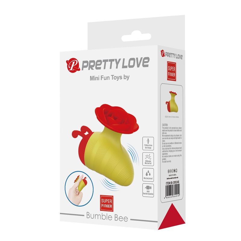 PRETTY LOVE - LITTLE BEE RECHARGEABLE CLITORAL STIMULATOR 7 MODES RED/YELLOW · Vibratoare (imaginea 4)