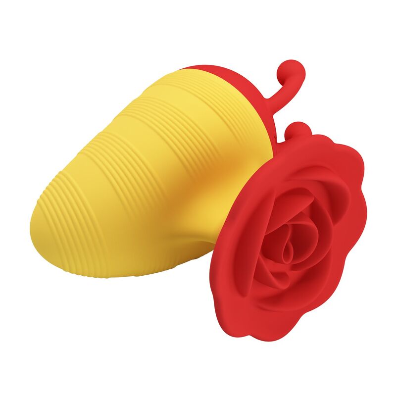 PRETTY LOVE - LITTLE BEE RECHARGEABLE CLITORAL STIMULATOR 7 MODES RED/YELLOW · Vibratoare
