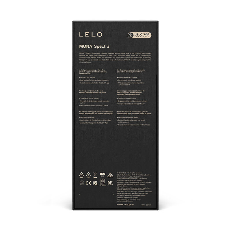 Lelo-Mona Spectra Masager Intim cu Lumină Roșie 9 LELO - MONA SPECTRA RED LIGHT INTIMATE MASSAGER RECHARGEABLE APP-CONTROLLED · Jucarii Cupluri (imaginea 9)